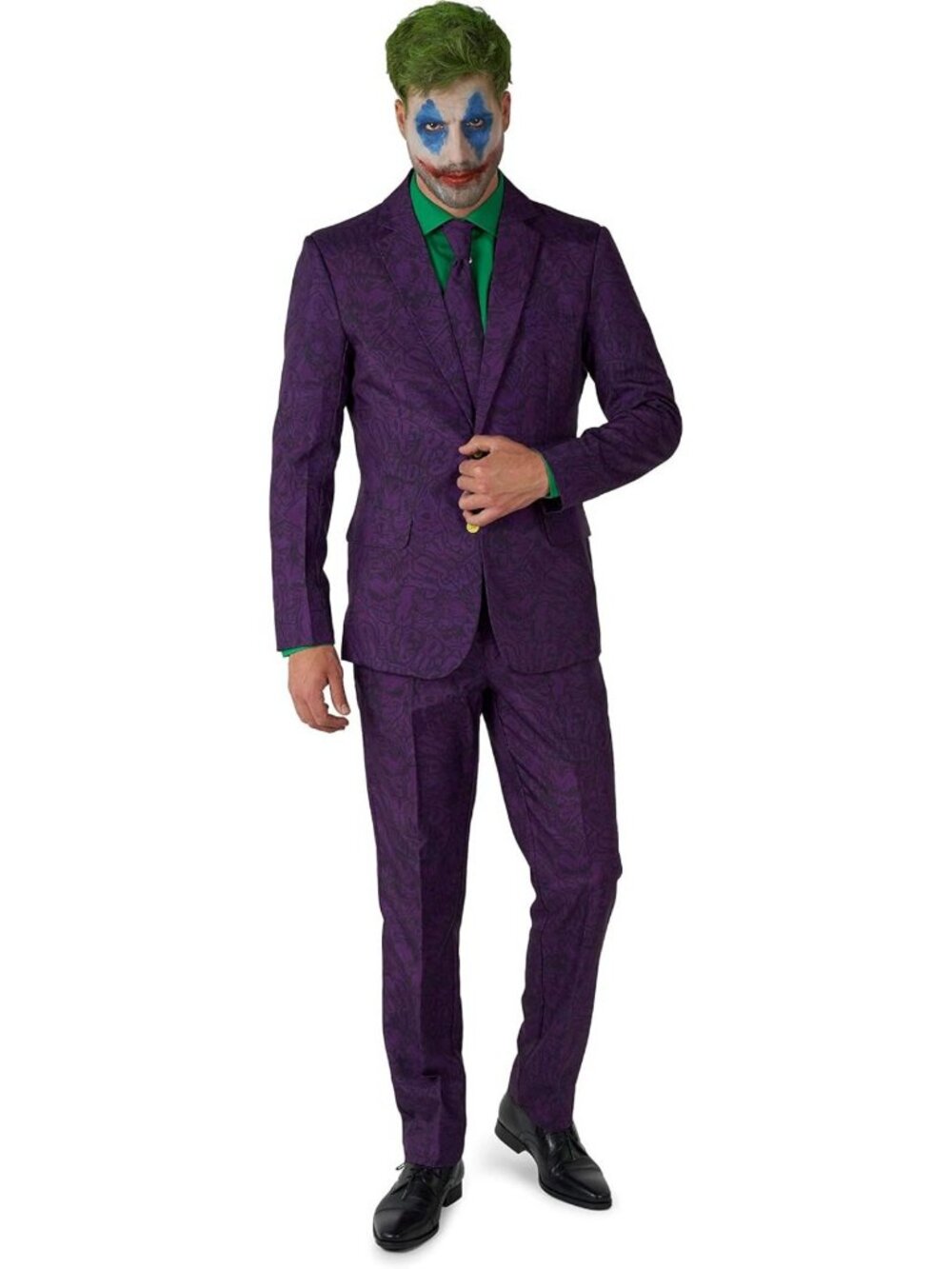 Purple Joker Costume for Men - 3-Piece Slim Fit Halloween Outfit, Cosplay Ready